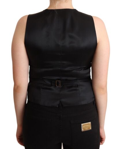 Dolce & Gabbana - Elegant Black Wool Blend Waistcoat Vest Top