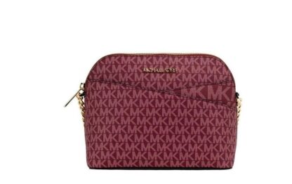 Michael Kors - Jet Set Medium Mulberry PVC Leather X Cross Dome Crossbody Handbag