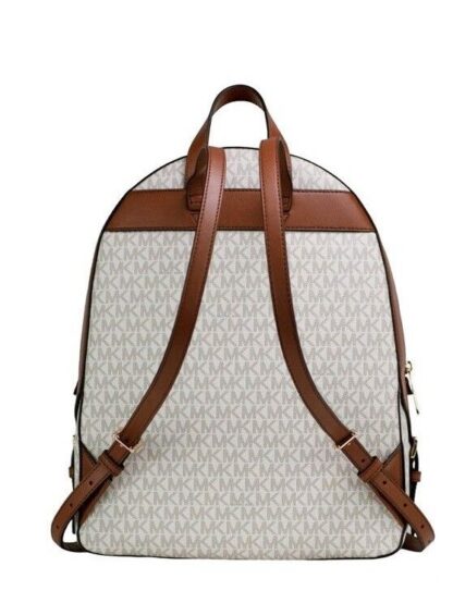 Michael Kors - Jaycee Large Vanilla PVC Leather Zip Pocket Backpack Bag Bookbag