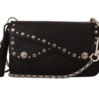 Dolce & Gabbana - Elegant Black Leather Devotion Shoulder Bag