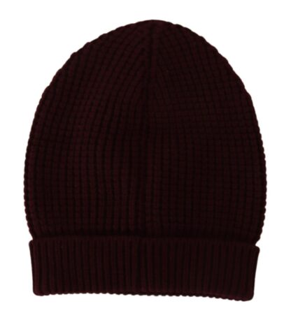 Dolce & Gabbana - Elegant Cashmere Knit Beanie in Dark Red