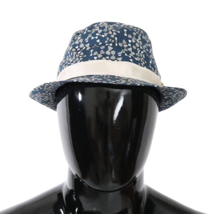 Dolce & Gabbana - Elegant Bow Print Fedora Hat in Blue & White