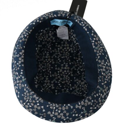 Dolce & Gabbana - Elegant Bow Print Fedora Hat in Blue & White