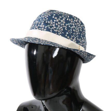 Dolce & Gabbana - Elegant Bow Print Fedora Hat in Blue & White