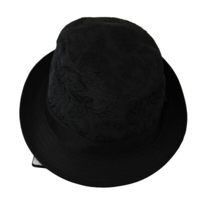 Dolce & Gabbana - Floral Jacquard Fedora Hat in Black