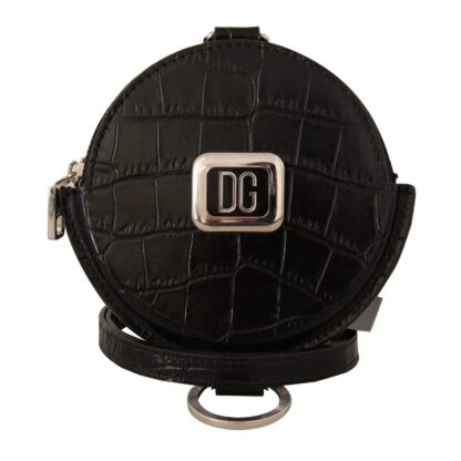 Dolce & Gabbana - Elegant Black Leather Coin Purse with Strap