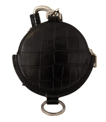 Dolce & Gabbana - Elegant Black Leather Coin Purse with Strap