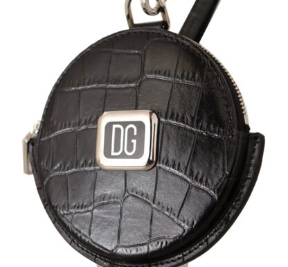 Dolce & Gabbana - Elegant Black Leather Coin Purse with Strap