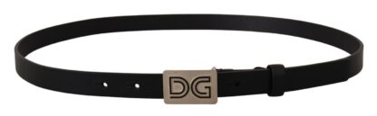 Dolce & Gabbana - Elegant Black Leather Belt with Silver Buckle