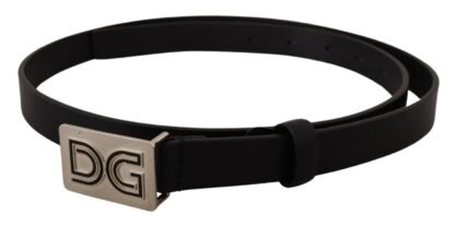 Dolce & Gabbana - Elegant Black Leather Belt with Silver Buckle