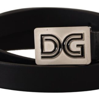 Dolce & Gabbana - Elegant Black Leather Belt with Gold Buckle