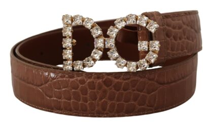 Dolce & Gabbana - Elegant Crystal Buckle Leather Belt