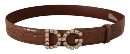 Dolce & Gabbana - Elegant Crystal Buckle Leather Belt