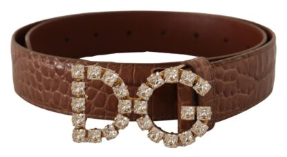 Dolce & Gabbana - Elegant Crystal Buckle Leather Belt