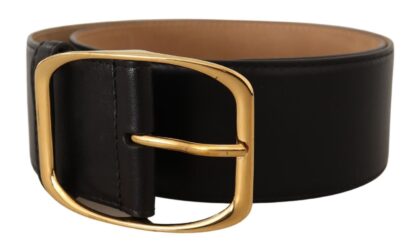 Dolce & Gabbana - Elegant Black Leather Belt with Gold Buckle