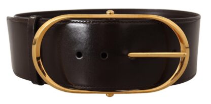 Dolce & Gabbana - Elegant Leather Belt with Gold Oval Buckle