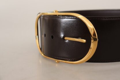 Dolce & Gabbana - Elegant Leather Belt with Gold Oval Buckle