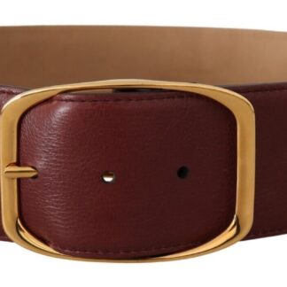 Dolce & Gabbana - Elegant Brown Leather Belt with Gold Buckle