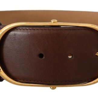 Dolce & Gabbana - Elegant Red Leather Pearl Buckle Belt