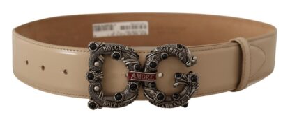 Dolce & Gabbana - Vintage-Brass Logo Pearl Embellished Belt