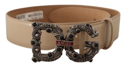 Dolce & Gabbana - Vintage-Brass Logo Pearl Embellished Belt