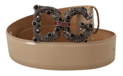 Dolce & Gabbana - Vintage-Brass Logo Pearl Embellished Belt