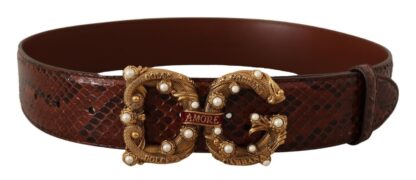 Dolce & Gabbana - Elegant Python Leather Love Buckle Belt