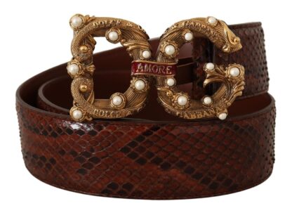 Dolce & Gabbana - Elegant Python Leather Love Buckle Belt