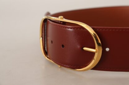 Dolce & Gabbana - Elegant Leather Belt with Gold Buckle