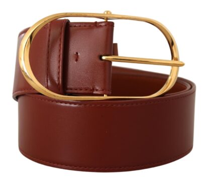 Dolce & Gabbana - Elegant Leather Belt with Gold Buckle