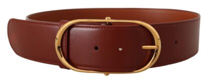 Dolce & Gabbana - Elegant Leather Belt with Gold Buckle