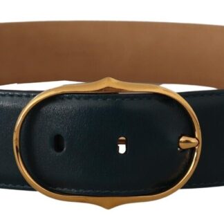 Dolce & Gabbana - Elegant Bordeaux Leather Belt with Gold Buckle