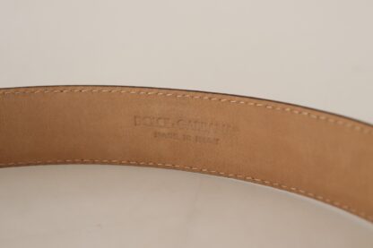 Dolce & Gabbana - Elegant Bordeaux Leather Belt with Gold Buckle