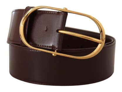 Dolce & Gabbana - Elegant Purple Leather Belt with Gold Buckle