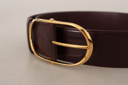 Dolce & Gabbana - Elegant Purple Leather Belt with Gold Buckle