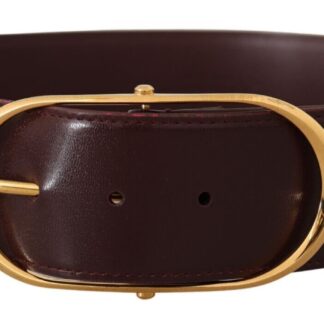 Dolce & Gabbana - Elegant Brown Leather Belt with Gold Buckle