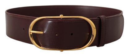 Dolce & Gabbana - Elegant Purple Leather Belt with Gold Buckle