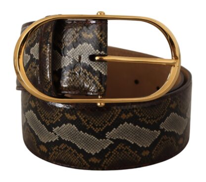 Dolce & Gabbana - Elegant Gold Oval Buckle Leather Belt