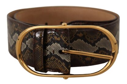 Dolce & Gabbana - Elegant Gold Oval Buckle Leather Belt