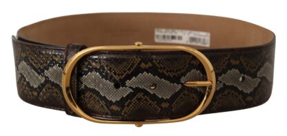 Dolce & Gabbana - Elegant Gold Oval Buckle Leather Belt