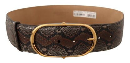 Dolce & Gabbana - Elegant Brown Leather Belt with Gold Buckle