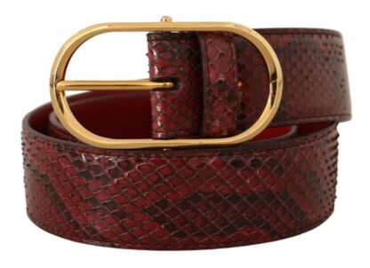 Dolce & Gabbana - Elegant Red Snakeskin Leather Belt