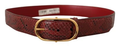 Dolce & Gabbana - Elegant Red Snakeskin Leather Belt