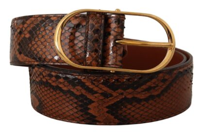 Dolce & Gabbana - Elegant Leather Belt with Gold Buckle