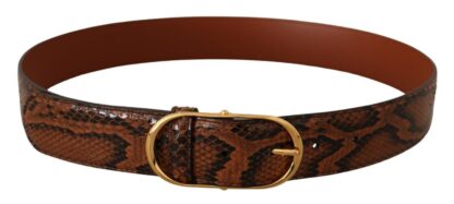 Dolce & Gabbana - Elegant Leather Belt with Gold Buckle