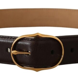 Dolce & Gabbana - Elegant Gold Buckle Leather Belt