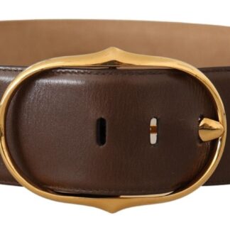 Dolce & Gabbana - Elegant Leather Belt with Gold Buckle