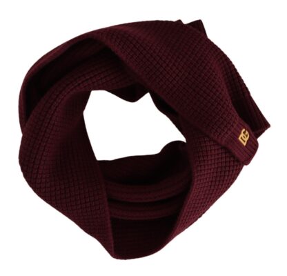 Dolce & Gabbana - Elegant Cashmere Knit Scarf in Dark Red