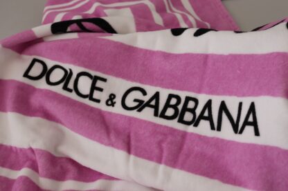 Dolce & Gabbana - Elegant Pink Striped Beach Towel