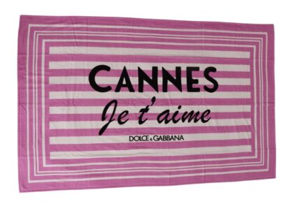 Dolce & Gabbana - Elegant Pink Striped Beach Towel